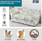 KRFOONN 4 Piece Stretch Sofa Couch Covers for 3 Cushion Couches Printed Sofa Slipcover with 3 Separate Seat Cushion Covers Washable Sofa Slip Covers Furniture Protector for Pets Kids (Large, 30)