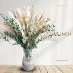Green Pampas Grass Bouquet – Boho Home & Wedding Floral Arrangements – Dried Pampas Grass Decor for Living Room, Fireplace, and Modern Farmhouse