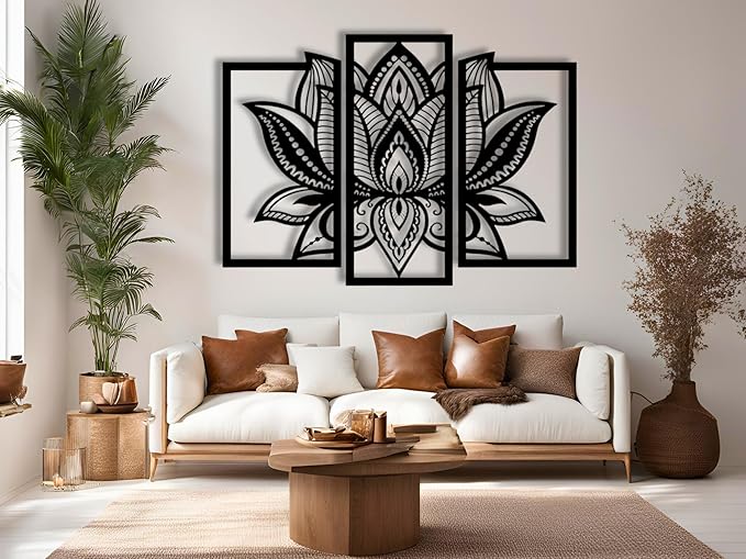 Vailla Wood Wall Art Decor Wall Hanging Sculpture Modern Home Decoration 3 Panels Nature Wall Hangings Large Wooden Wall Arr 3D Textured Sculptures for Living Room Bedroom Office Dinnig Room