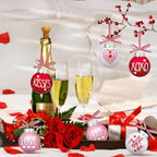 12 Pcs Valentines Day Ball Ornaments - 2.36 Inch Red Pink White Valentines Day Letter Hanging Decorations Buffalo Plaid Balls Ornaments for Tree Valentine's Day Party Supplies Decorations