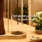 Glass Incense Holder, Incense Sticks Burner Holder with Storage,Hang Upside Down Incense Holder for Sticks with Glass Ash Catcher for Meditation Yoga Spa Room Decor (Natural)