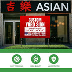 Custom Yard Signs with 2 Metal Stakes by BCB Print | Personalized Lawn Signs for Business, Events & Campaigns | Double Sided HD Outdoor Signage | Express Dispatch & Ship | Made in USA | 24×18 & 24×36