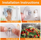 Wreath Hangers for Front Door, Clear Suction-Cup-Hooks Wreath-Door-Hanger on Glass Window,Christmas Decorations Indoor Outdoor Over The Doors Xmas Thanksgiving Hooks ,Removable and Reusable, 4 Pack