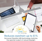 OttLite Pivot LED Clamp Desk Lamp - Dual Lamp Shades & Flexible Neck with ClearSun LED Technology - 3 Color Temperature Modes, Dimmable LEDs & Touch-Activated Controls for Crafting, Sewing, & Studying