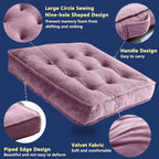 Floor Pillow Set of 2, Memory Foam Meditation Cushion, Floor Cushions for Adults Sitting, Large Square Seat Cushions for Yoga, Living Room, 20x20 Inch (Purple)