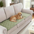 H.VERSAILTEX Couch Cover Chenille Pet Fuzzy Sofa Covers for 2 Cushion Couch Anti Slip Washable Sofa Slipcovers with Strap Soft Couch Protector Cover for Dogs Cats Kids(27.6" x 71", Tender Green)