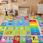 Baby Play Mat Kids Rug for Floor, Playmat for Kids Toddlers Infant, Extra Large Thick Playtime Collection ABC, Numbers, Animals Educational Area Rugs for Playroom (59 x 39.4 Inch)