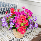 Hibiscus Artificial Flowers Plants for Outdoors Summer Decoration, 6 Bundles Fake Silk Hibiscus Bouquet Realistic UV Resistant Tropical Flowers Artificial for Outside Planter Front Door Porch Patio