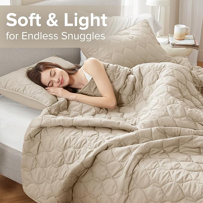 Comfort Spaces King Quilt Set Modern Reversible Ogee Coverlet King Bedding Set Cozy Quilted Winter Layer, All Season Lightweight Soft King Size Quilt, Kienna, Cal King Beige 3 Piece
