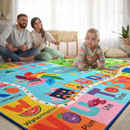 Kids Rug for Playroom, 5x7 ABC Educational Carpet for Classroom, Fun Alphabet Area Rugs for Learn Numbers Colors Animal Weather and Shapes Playmat for Girls Boys Room Nursery Decor