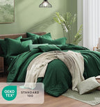 Monbix Full Size Comforter Set, Emerald Green Bedding Comforter for Full Size Bed Set Reversible, Bedding Sets Full 7 Pieces, Cationic Dyeing Bed in a Bag with Comforter, Sheets, Pillowcases & Shams