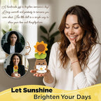 DUGATO Handmade Crochet Positive Sunflower with Magnetic Hands & 10 Customizable Cards - Uplifting Gift for Women, Friends, Coworkers - Cute Desk Decor for Office & Home
