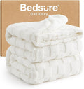 Bedsure GentleSoft Full Size Blankets for Bed White - Super Soft Cozy Fleece Blanket for Women Men Girls, Large Fuzzy Throws for Bedroom Decor, 84x90 Inches