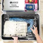 8 Large Travel Vacuum Storage Bags for Clothing with Rechargeable Electric Pump, Compression Packing Cubes Organizer for Luggage Suitcase, Space Saver Seal Bags for Vacation Cruise