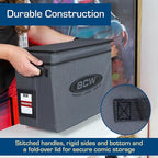BCW Comic Book Storage Box - 2 ct | Foldable Case | Each fits 125-150 Sleeved and Boarded Comic Books | Comic Book Storage For Silver, Bronze, and Current Comics (2 Pack, Gray)
