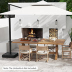 HAPPYGRILL Offset Patio Umbrella Base, Heavy-Duty Water and Sand Filled Umbrella Stand w/Cross Bracket, Portable Umbrella Stand w/Handles for Garden, Backyard, and Poolside, Supports up to 176 lbs