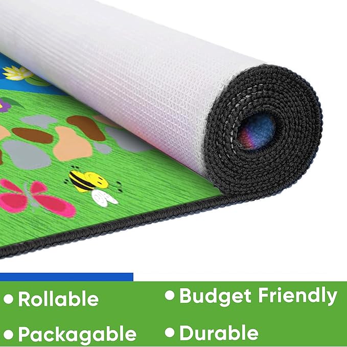 KIDCARPET.COM Nature All Around Rectangle Classroom Rug | Bordered Area Rug for Preschool Daycare Learning, 7'6" x 12'