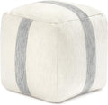 Anji Mountain Artisan Crafted Cotton Blend Pouf Ottoman | Versatile Floor Seating & Footstool for Living Room | Modern Boho Home Décor Accent | Filled Pouffe