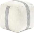 Anji Mountain 100% Handmade & Handcrafted Comfortable Home Décor Pouf Ottoman Footrest for Living Room, Bedroom, Nursery, Kidsroom, Patio Furniture - (20" x 20" x 20" - Gray Maze)