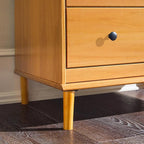 Walker Edison Modern Tall 4-Drawer Solid Wood Dresser Bedroom Storage Drawer Organizer Closet Hallway, 40 Inch, Caramel