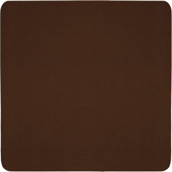 House, Home and More Skid-Resistant Carpet Indoor Area Rug Floor Mat - Chocolate Brown - 4 Ft X 4 Ft - Non Slip Rubber Backing, Stain Resistant, Dog Friendly, Living Room Bedroom Kitchen Entryway