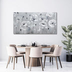 Belmrxne Floral Wall Art Grey and White Wall Decor Aesthetic Canvas Painting Unique Artwork for Living Room Bedroom Dining Room kitchen Office 24x48 Inches