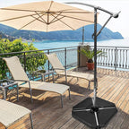 Giantex 4PCS Patio Offset Umbrella Base Weight, 195 lbs Water Sand Filled Umbrella Stand for Cantilever Offset Umbrella, Outdoor Market Umbrella Base with Easy-Filling Spouts