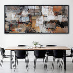 Wall Art for Living Room - Abstract Canvas Wall Decor, Modern Minimalist Painting in Black and White - Framed pictures for Bedroom, Office Artwork, Brown Bedroom Wall Decor Above Bed 31×70IN