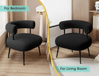 Mid Century Sherpa Boucle Accent Chair, Round Upholstered Barrel Arm Chair for Small Spaces, Fluffy Side Corner Sofa Chair for Living Room, Bedroom, Vanity, Office, Reading Nook