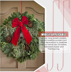 Hotop 15 Inch 6 Pcs Wreath Hangers for Front Door Over The Door Hanger Hooks Steel Wreath Doors Hangers Clothes Towel Hooks Holder for Christmas Halloween Front Decorations Welcome Sign(Red)