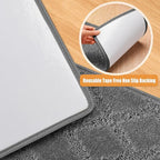PURE ERA Carpet Stair Treads Tape Free Non Slip Indoor Stair Carpet Stair Protectors Pet-Friendly Non-Slip Skid Resistant Washable Reusable 8" x 30"(2 Pieces,Gray Diamond Trellis)