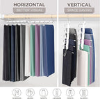 MORALVE Pants Hangers Space Saving - European Beechwood Scarf and Jean Hangers - Closet Organizer and Space Saver Pant Rack, Leggings Hanger, and Scarf Holder with 360° Swivel Hook (1 Pack)