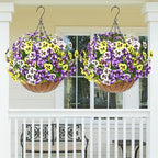 MARTINE MALL 12 Bundles Look Real Artificial Flowers for Outdoors, Realistic Fake Outdoor Flowers, UV Resistant Silk Pansy Flowers for Outside Faux Flower Plants for Outdoor Porch Garden, Mixed Colors