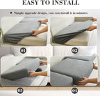 Couch Covers for 2 Cushion Sofa Pet Friendly Couch Cushion Covers Universal Sofa Covers Washable Stretch Slipcovers for Sectional Sofa (Texture Gray,Large Double Seat Cover)