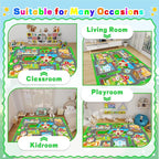 Kids Car Playmat, Kids Rug for Playroom Car Mat Town City Road Traffic Rugs, Play Mat for Floor, Extra Large Boys Kid Car Track Play Rug (Style SIX, 110.2 X 78.7 INCH)