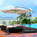 Simple Deluxe 4PCS Cantilever Offset Patio Stands, 176LB Square Shaped Water or 132LB Sand Filled Umbrella Base with U Locking, Black