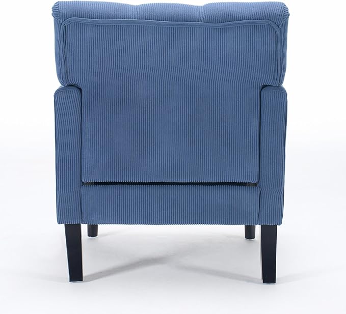 KEIKI Tufted Upholstered Accent Chair for Bedroom and Living Room, Corduroy Fabric Armchair with Plush Foam Seat, Solid Wood Frame, Classic Club Chair for Reading and Relaxing