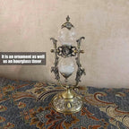 Sanduhr 15 Minuten,Hour Glass,Metal Vintage Hourglass,Hourglass Decor, Hourglass with Sand Embossed Metal Hour Glass Timer,for Home Desk Office Weddin Kitchen Timer (White Sand)