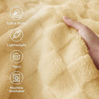 Bedsure GentleSoft Yellow Throw Blanket for Couch - Checkered Fleece Blankets Gifts for Women Men Girls, Cute Soft Cozy Throw for Bedroom Home Decor Gifts, 50x60 Inches