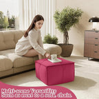 MeMoreCool Stuffed Round Pouf Ottoman Foot Rest, Floor Pouf Foot Stool with Soft Foam Chunk Filling, Small Round Ottoman Footstool Circle Footrest for Living Room