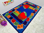 KIDCARPET.COM Book It Rectangle Classroom Rug | Bordered Area Rug for Preschool Daycare Learning, 7'6" x 12'