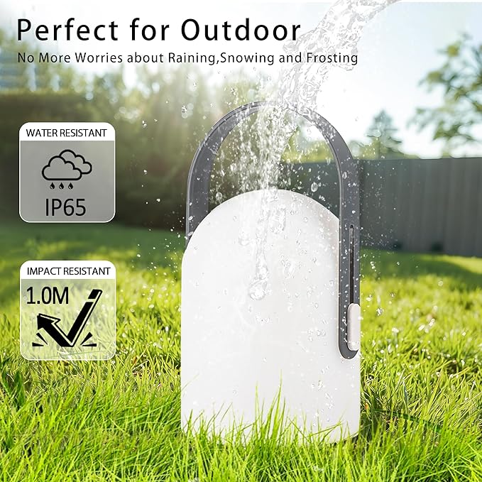 TRIROCKS Portable Cordless Lantern Outdoor Table Lamp Rechargeable Lantern4000mAh LED Battery Operated Table Lamps Easy 3-Step Touch Dimmable Outdoor Night Lamp Lantern with Remote Control