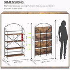 4NM No Assembly Extra Wide Folding Bookshelf for Living Room, 4 Tiers Collapsible Book Shelves Open Industrial Foldable Bookcase Storage Shelf for Home Office - Rustic Brown Black