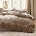 Bedsure Deep Khaki Oversized King Duvet Cover - 3 Pieces Prewashed Cotton-Like Polyester Extra Soft Bedding Set, Includes 1 Duvet Cover 120x98 Inches with Zipper Closure & 2 Pillow Shams, No Comforter