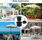12Pcs Umbrella Base Stand Hole Ring Plug Cover and Cap Patio Umbrella Stand Replacement Parts Umbrella Stand Base Stabilizer Sleeve with M8 Thread Replacement Hand Knob Threaded