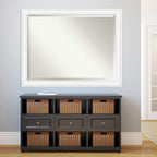 Amanti Art White Wall Mirror 35x45 Craftsman White Rectangle Bathroom Mirror for Wall Decor Living Room, X-Large Casual Wood Frame, Hangs Horizonally and Vertically, Bathroom Decor, Beveled Edge