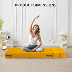 FILUXE Convertible Folding Sofa Bed-Sleeper Chair with Pillow, Modern Linen Fabric Floor Futon Couch, Foldable Mattress for Living Room/Dorm/Guest Use/Home Office/Apartment,Single Size,Orange