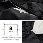 Bedsure Boho Duvet Cover King Size, Soft & Comfortable Elegant Design Boho Bedding for Decoration, Machine Washable Comforter Cover for All Seasons,Includes 1 Duvet Cover & 2 Pillow Shams,Black