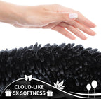 Yimobra Long Bathroom Rugs Runner 60x24 Inch, Extra Thick Soft Absorbent Chenille Bath Mat, Non Slip Machine Washable, Quick Dry Bath Rugs for Bathroom Floor, Tub and Shower, Black