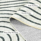 Lahome Abstract 10x14 Area Rugs for Living Room Bedroom, Soft Large Washable Rugs, Ultra-Thin Non-Slip Modern Dining Room Rug Non-Shedding Accent Carpet for Office, Grey/Beige